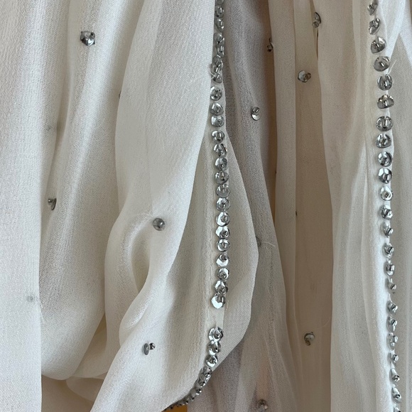 3 pc beaded cocktail palazzo, tank, scarf outfit. Size Small. Sold as set. - Picture 16 of 16